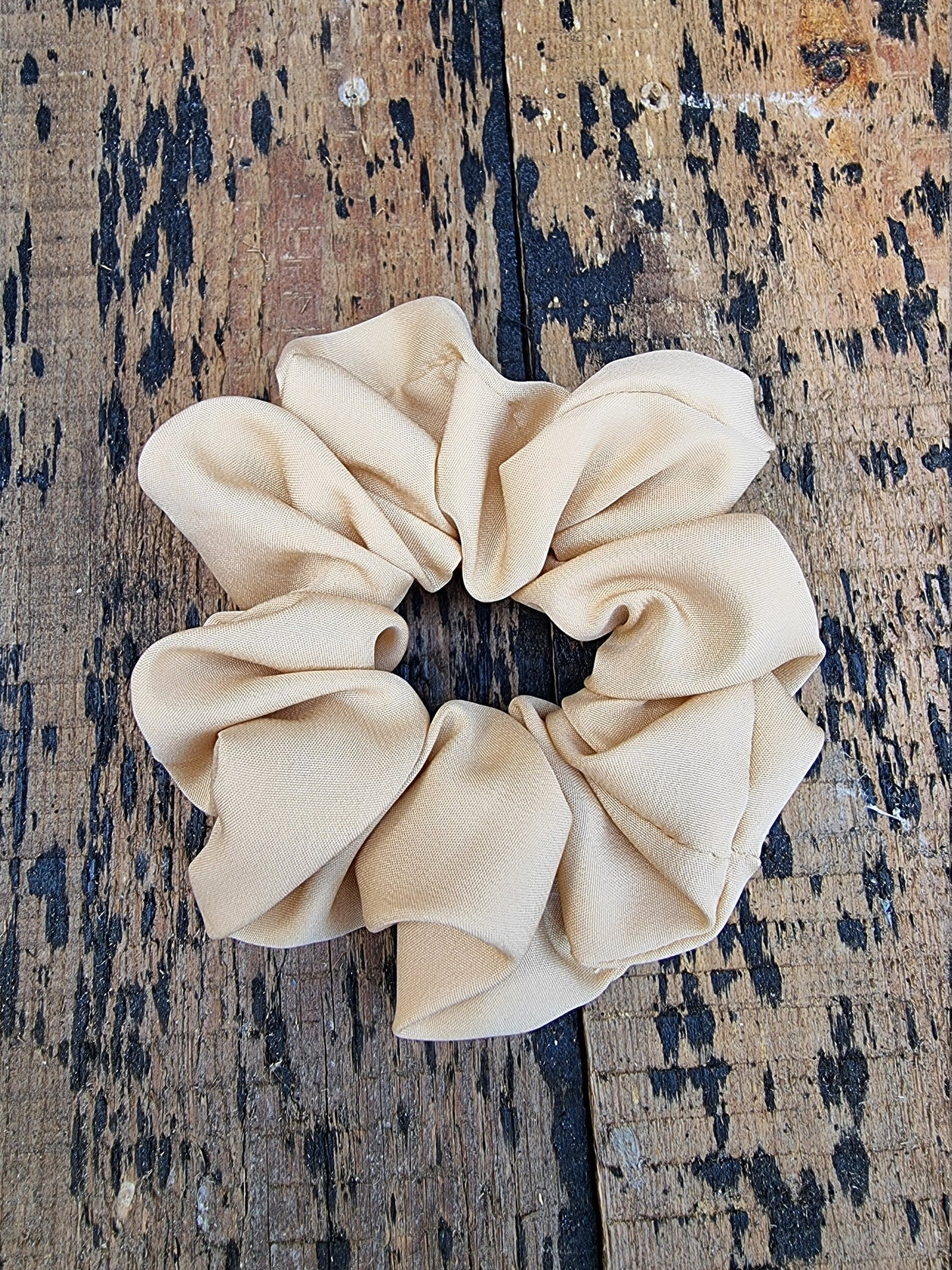 Soft Sand/Camel Crepe Scrunchie | Hair Tie