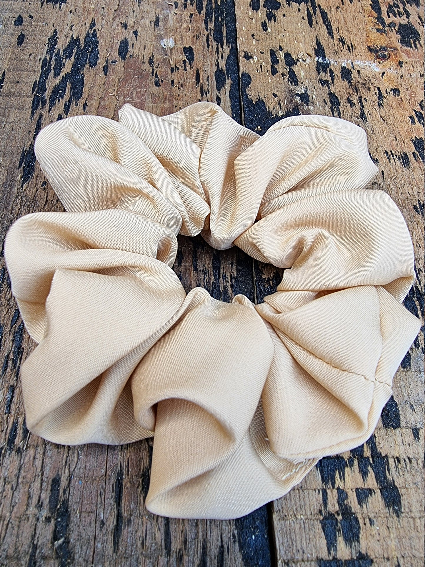 Soft Sand/Camel Crepe Scrunchie | Hair Tie