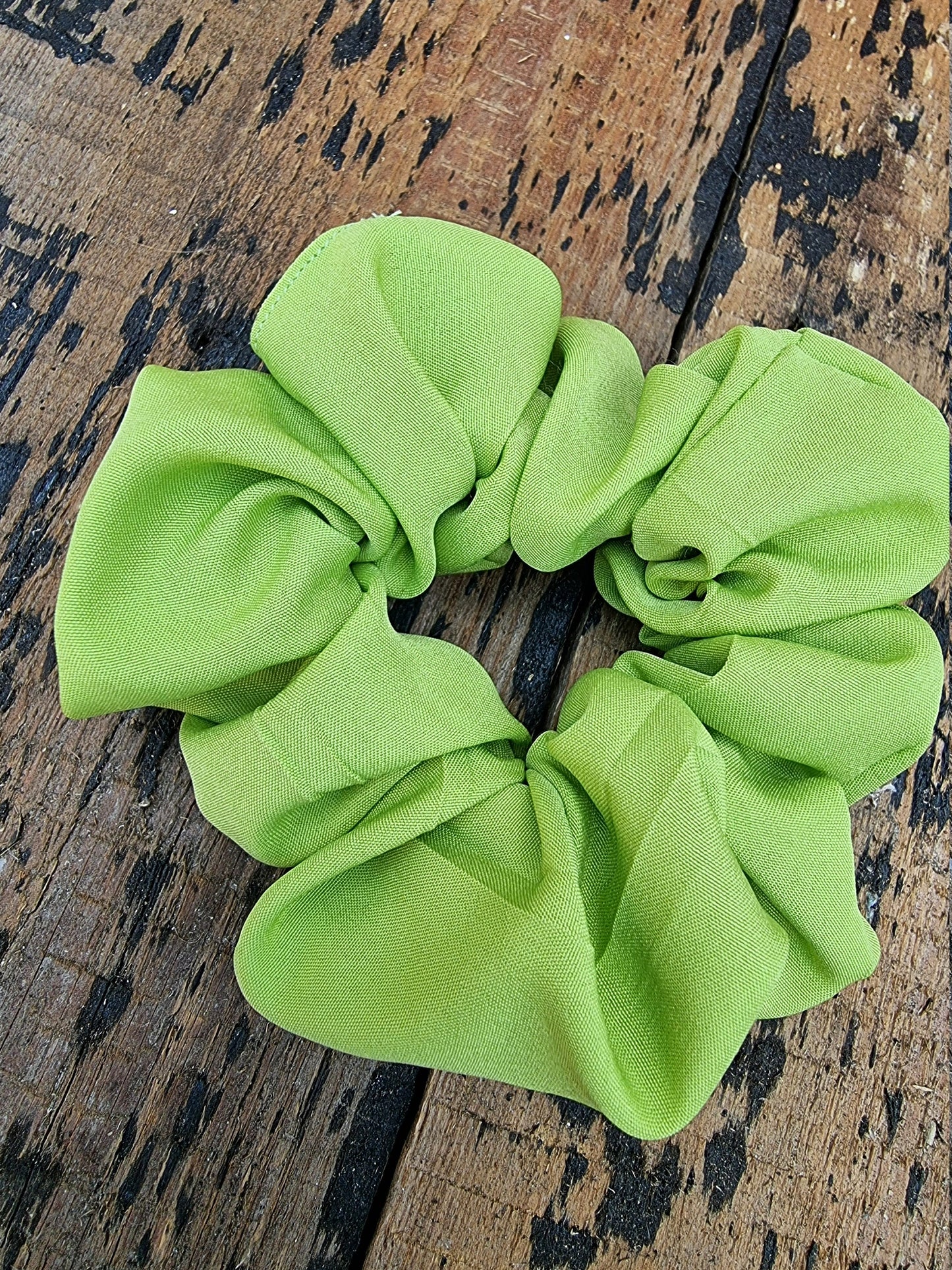 Soft Lime Green Crepe Scrunchie | Hair Tie