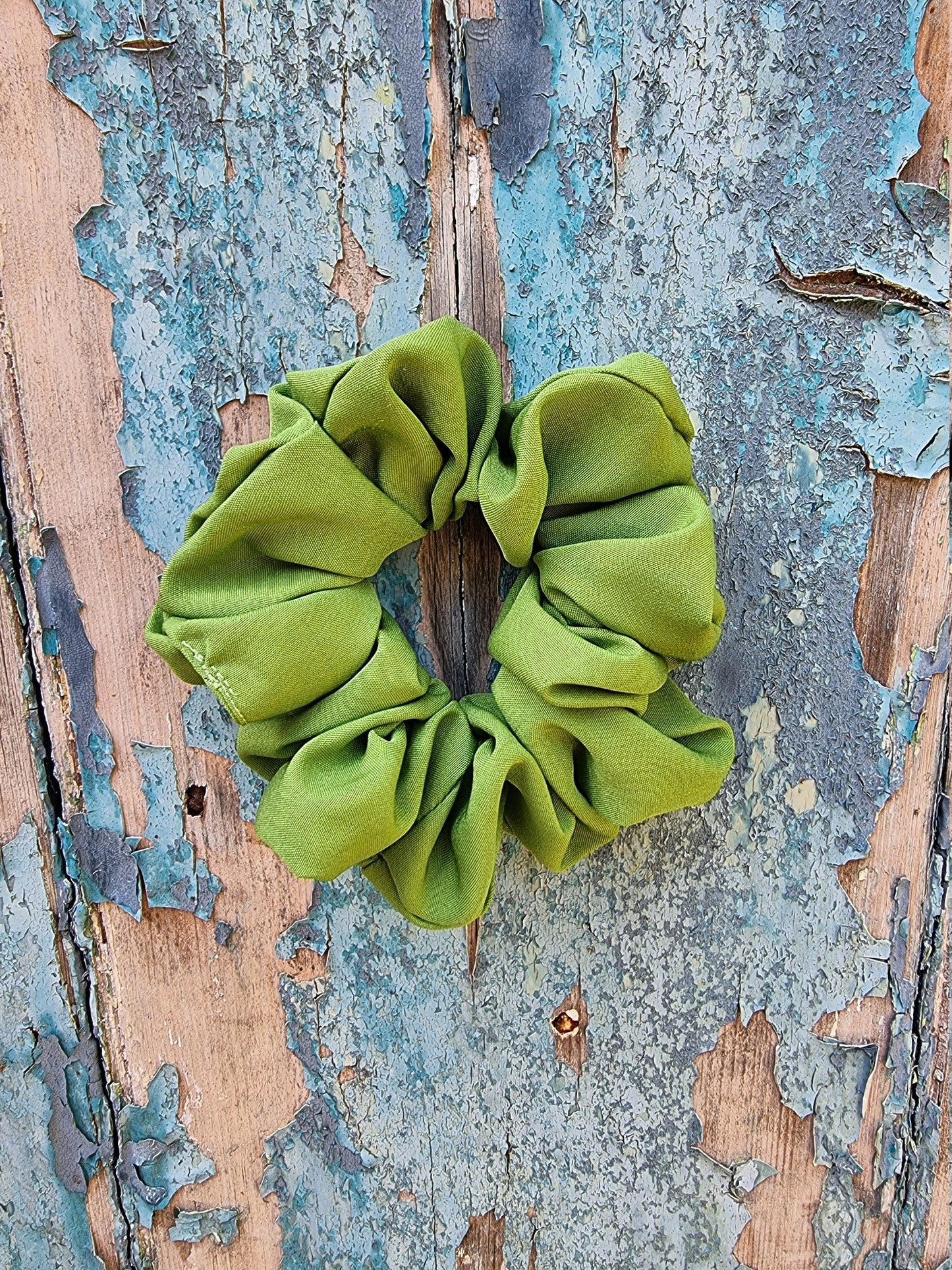 Soft Lime Green Crepe Scrunchie | Hair Tie