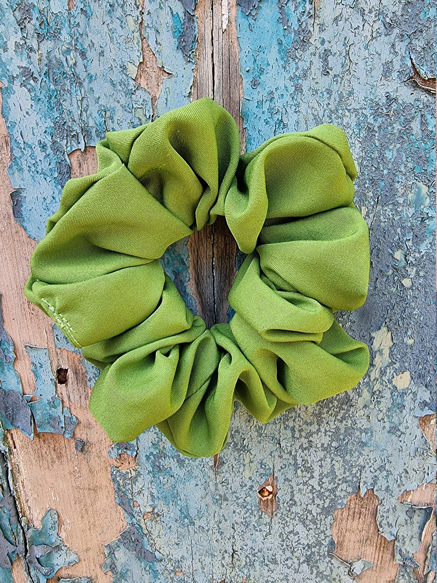 Soft Lime Green Crepe Scrunchie | Hair Tie