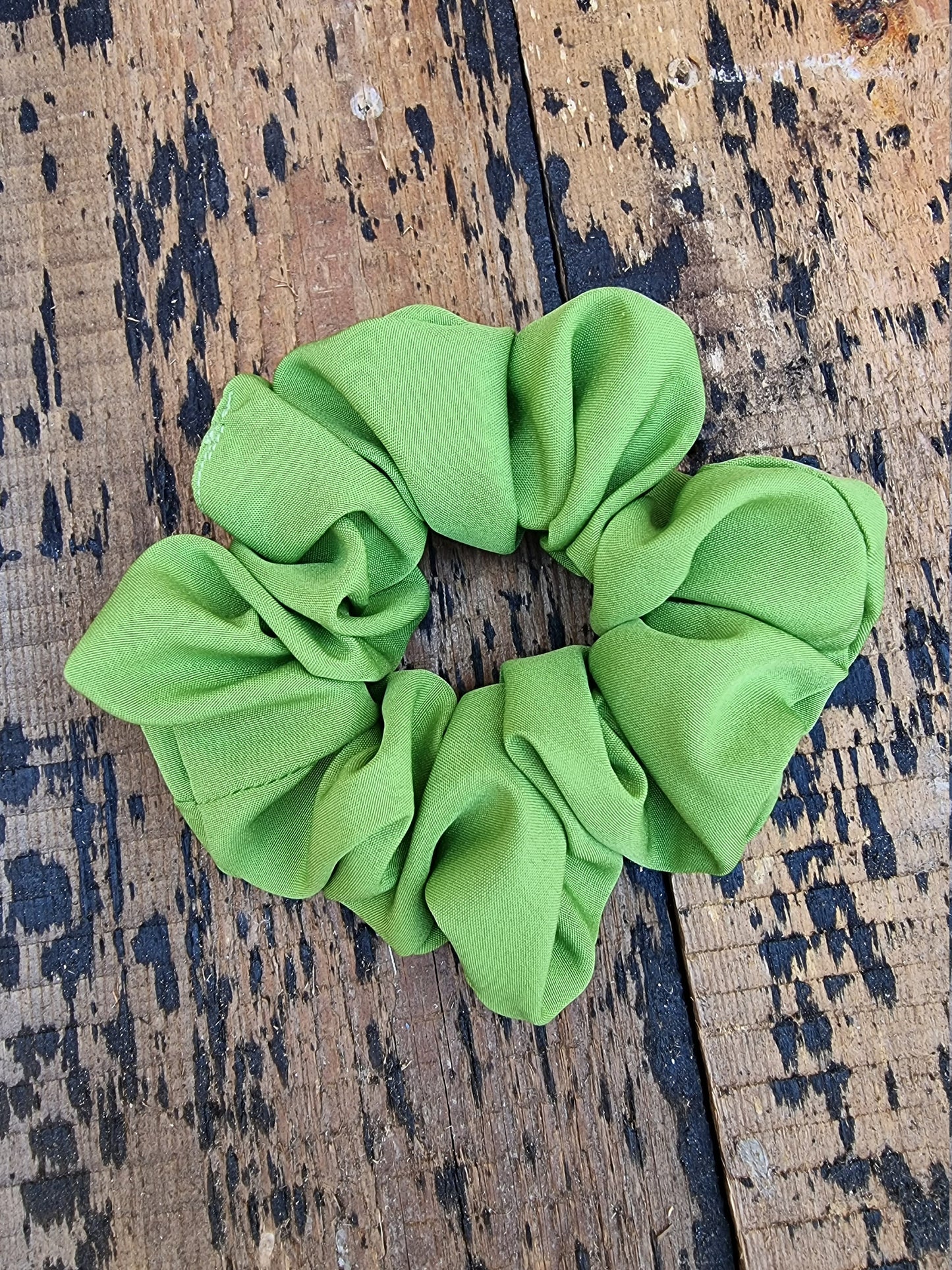 Soft Green Crepe Scrunchie | Hair Tie