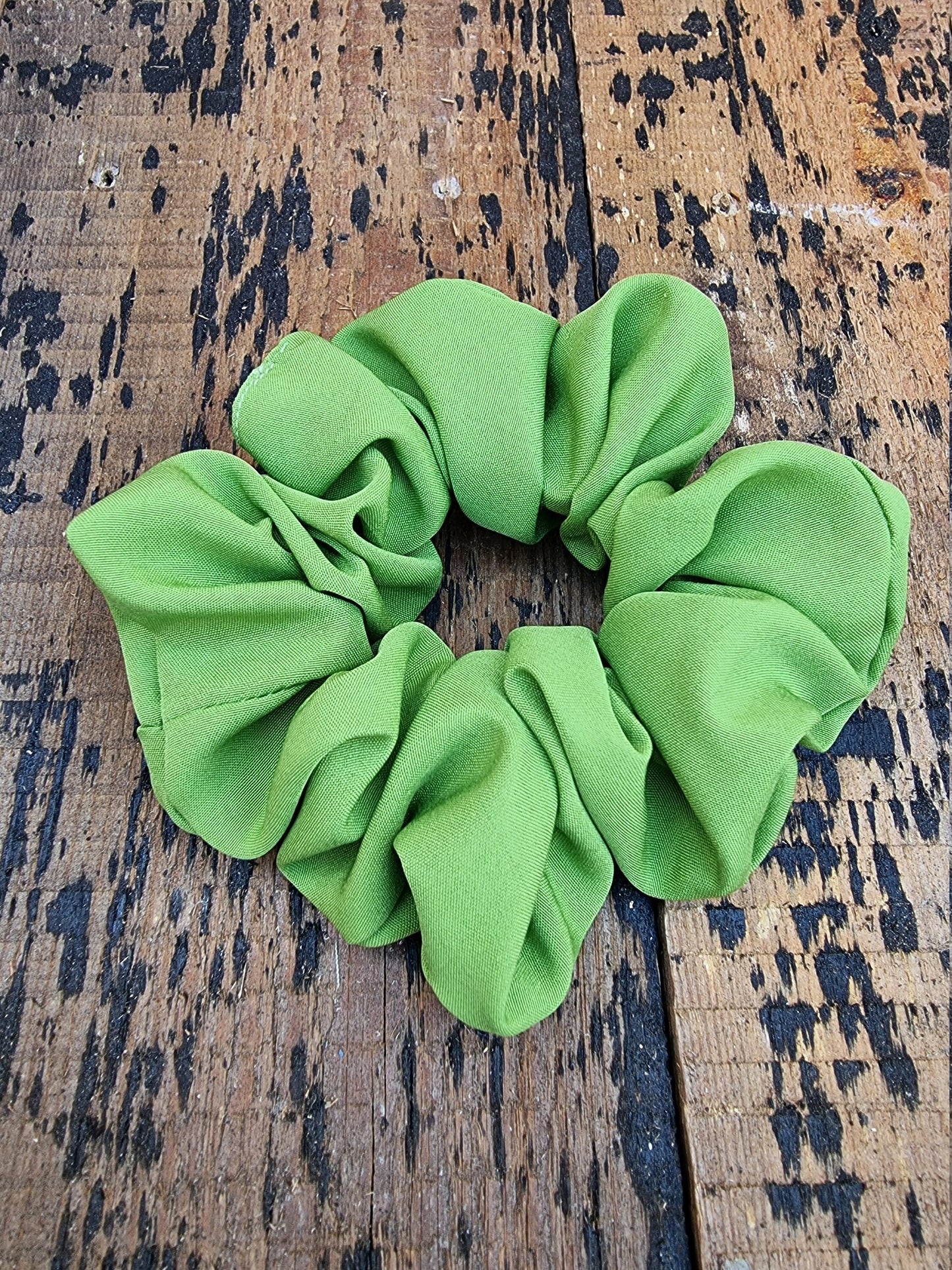 Soft Green Crepe Scrunchie | Hair Tie