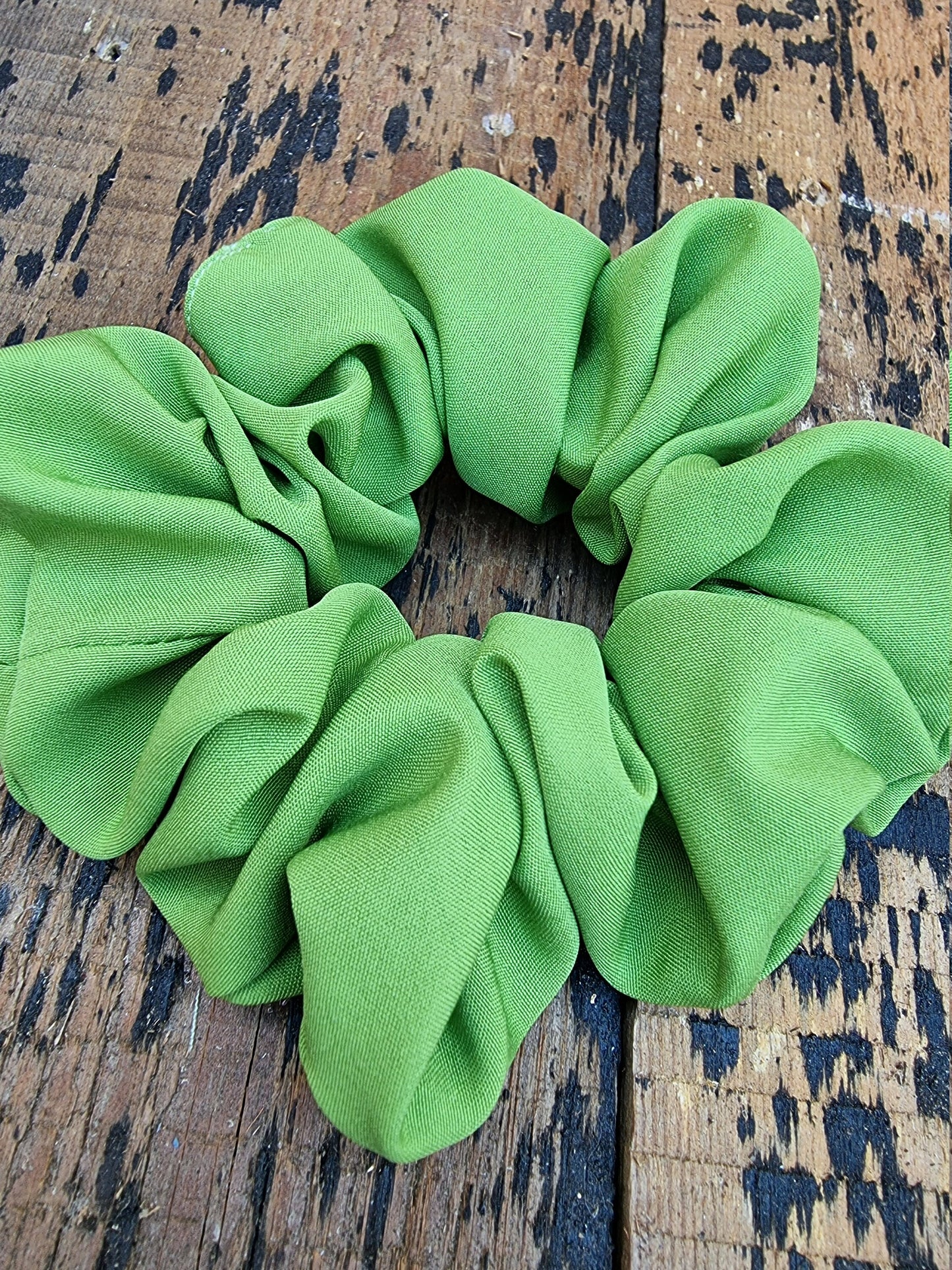 Soft Green Crepe Scrunchie | Hair Tie