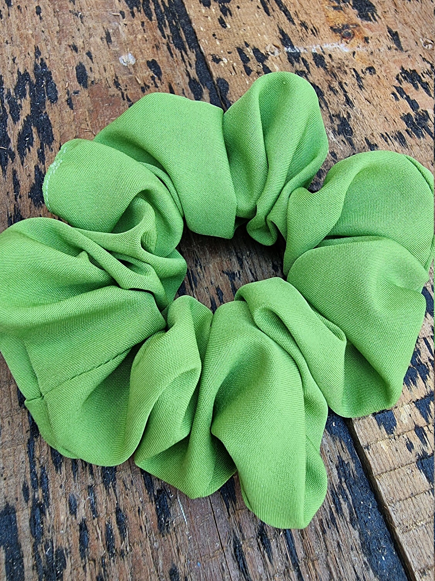 Soft Green Crepe Scrunchie | Hair Tie