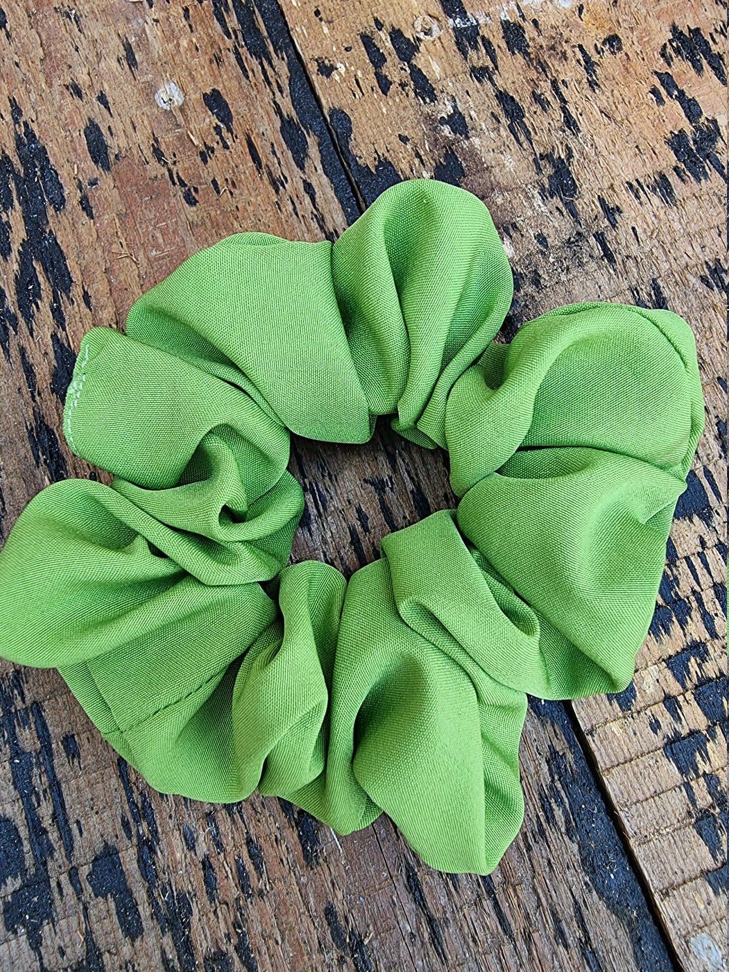 Soft Green Crepe Scrunchie | Hair Tie