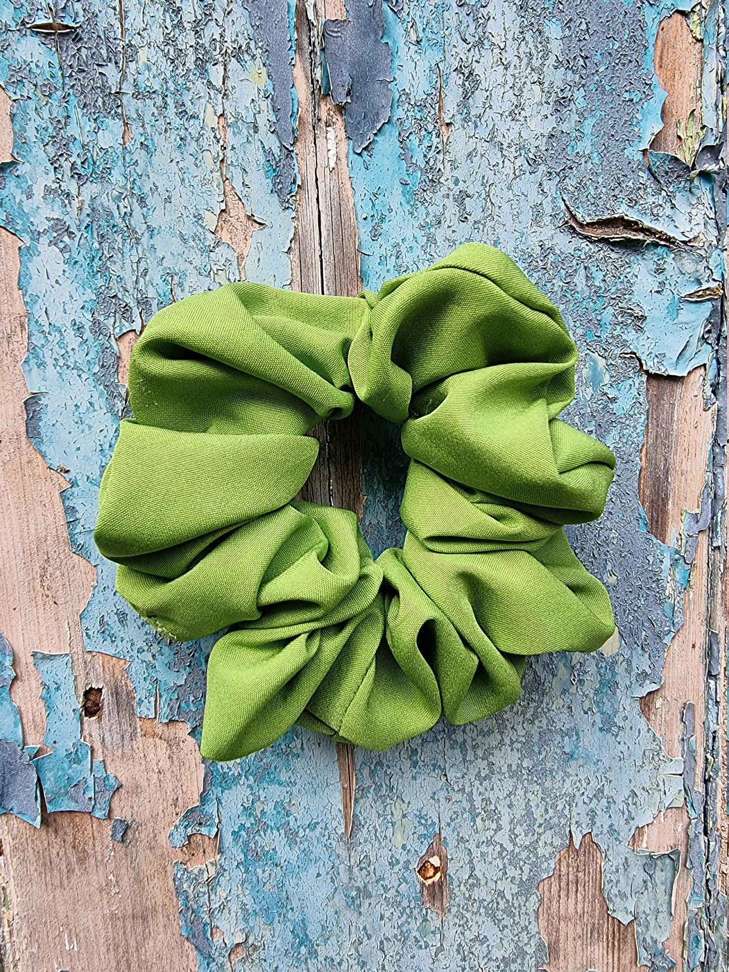 Soft Green Crepe Scrunchie | Hair Tie