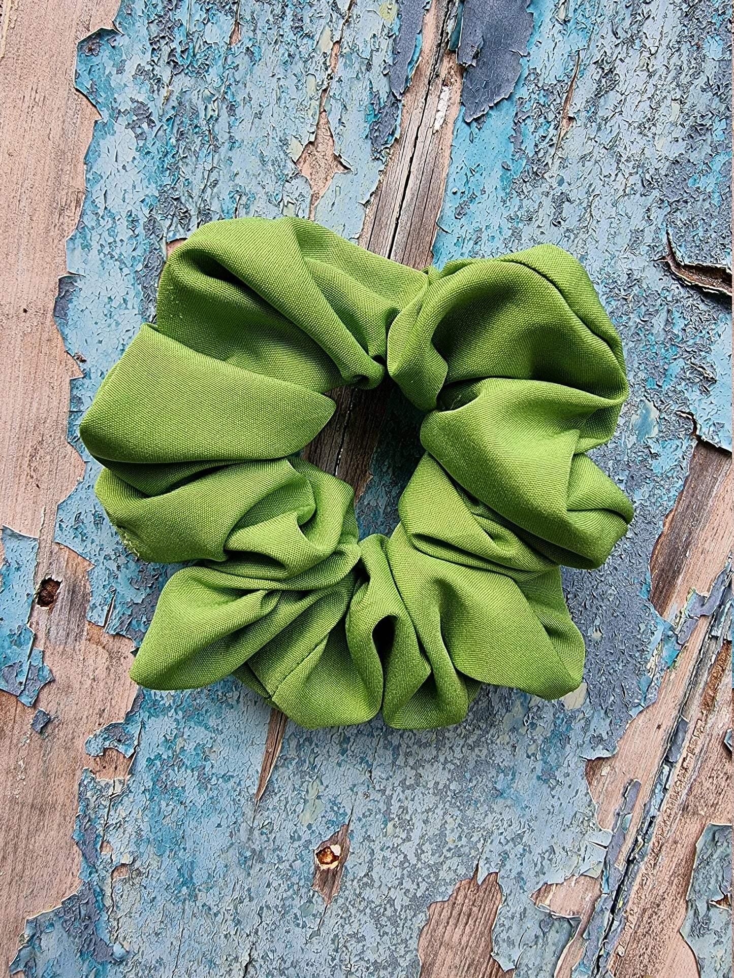 Soft Green Crepe Scrunchie | Hair Tie