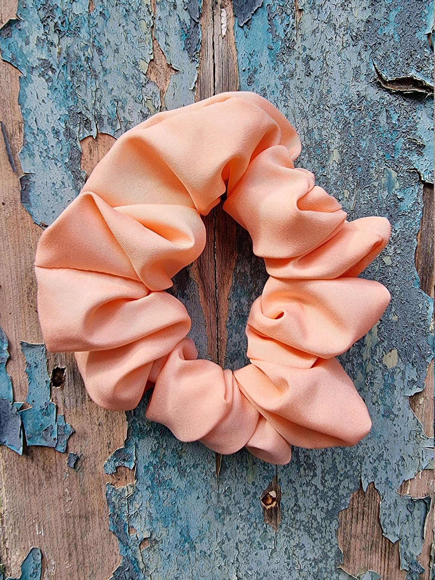 Soft Peach Crepe Scrunchie | Hair Tie