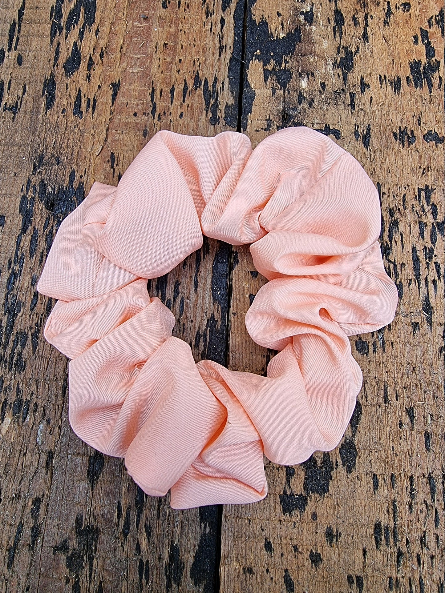 Soft Peach Crepe Scrunchie | Hair Tie