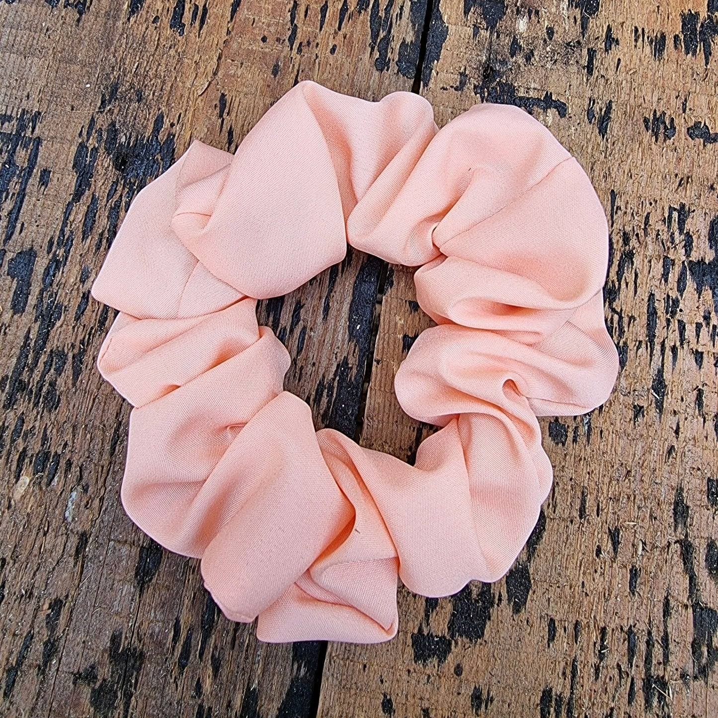 Soft Peach Crepe Scrunchie | Hair Tie