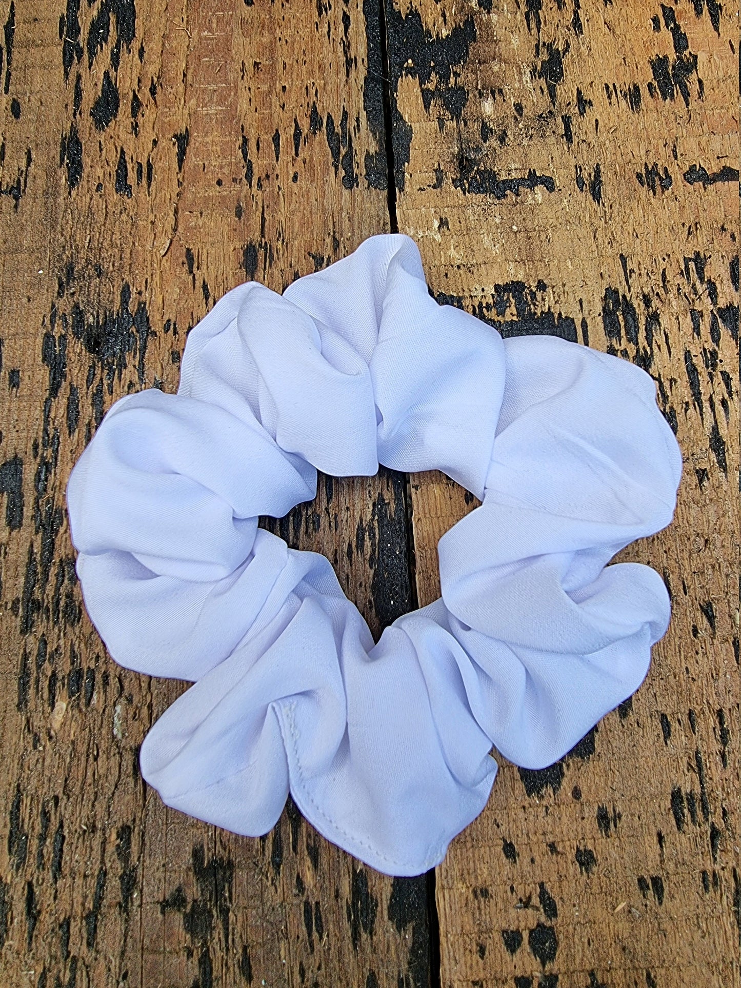 Soft Snow White Crepe Scrunchie | Hair Tie