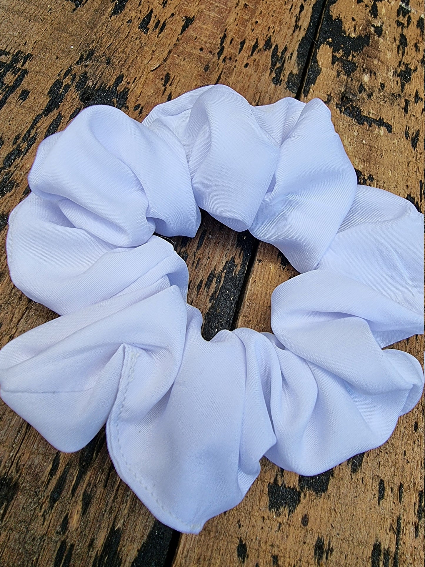 Soft Snow White Crepe Scrunchie | Hair Tie