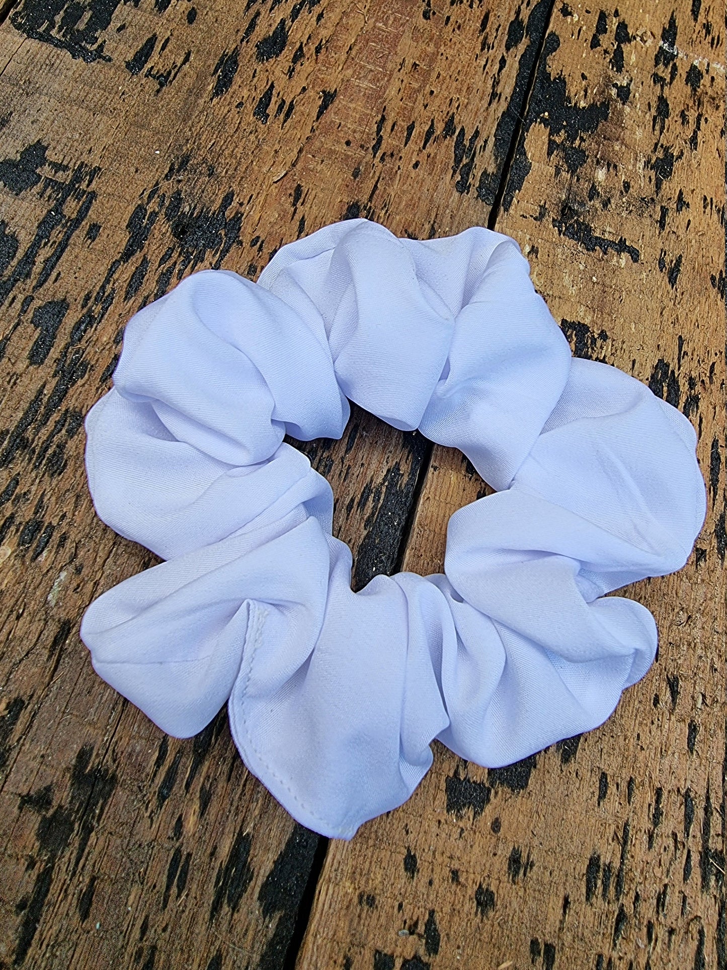 Soft Snow White Crepe Scrunchie | Hair Tie