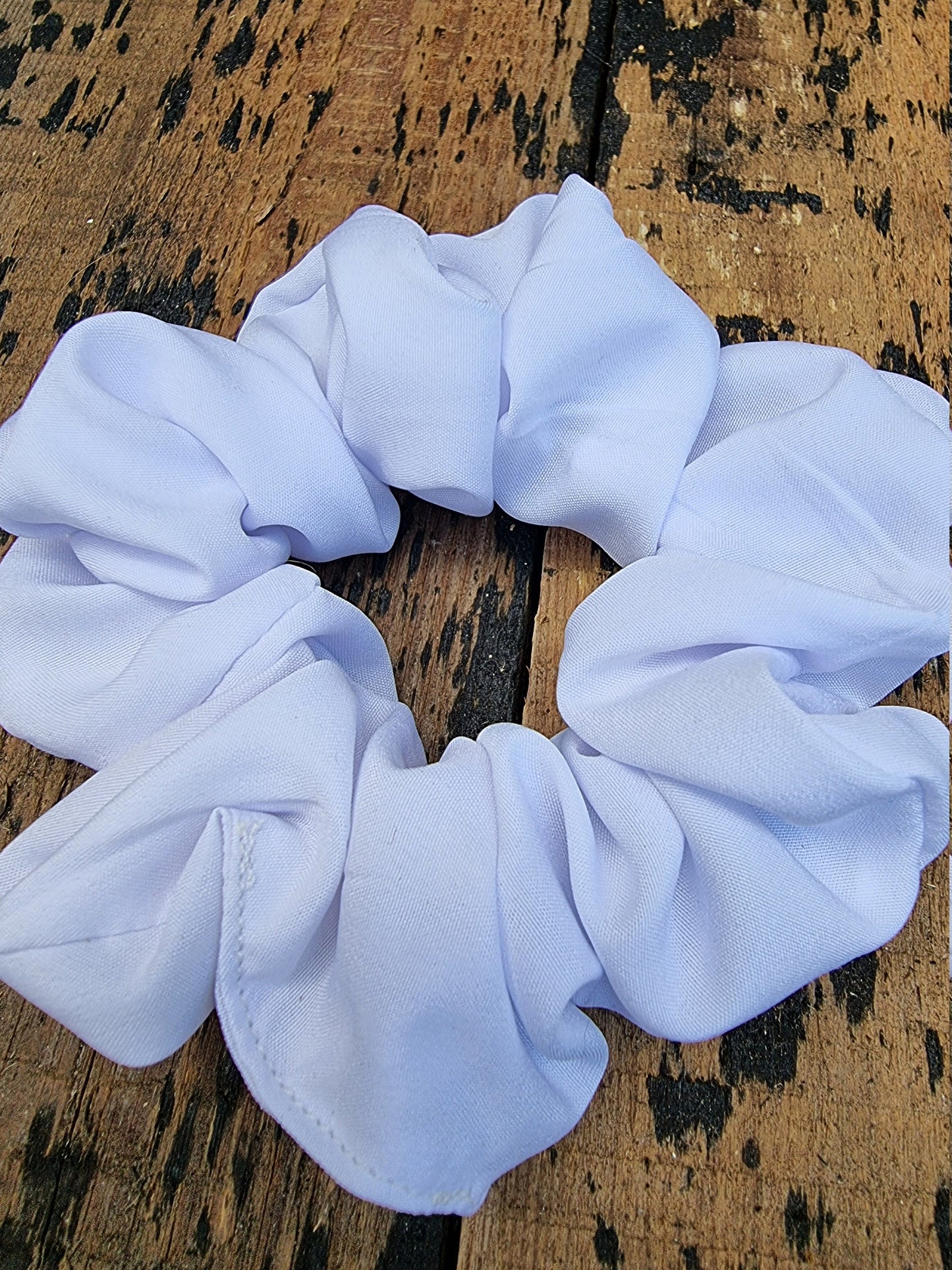 Soft Snow White Crepe Scrunchie | Hair Tie