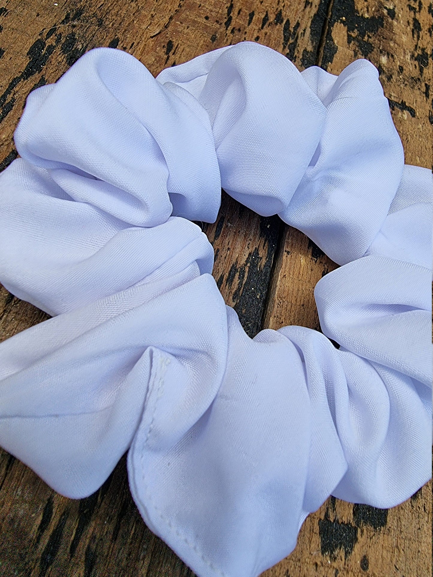 Soft Snow White Crepe Scrunchie | Hair Tie