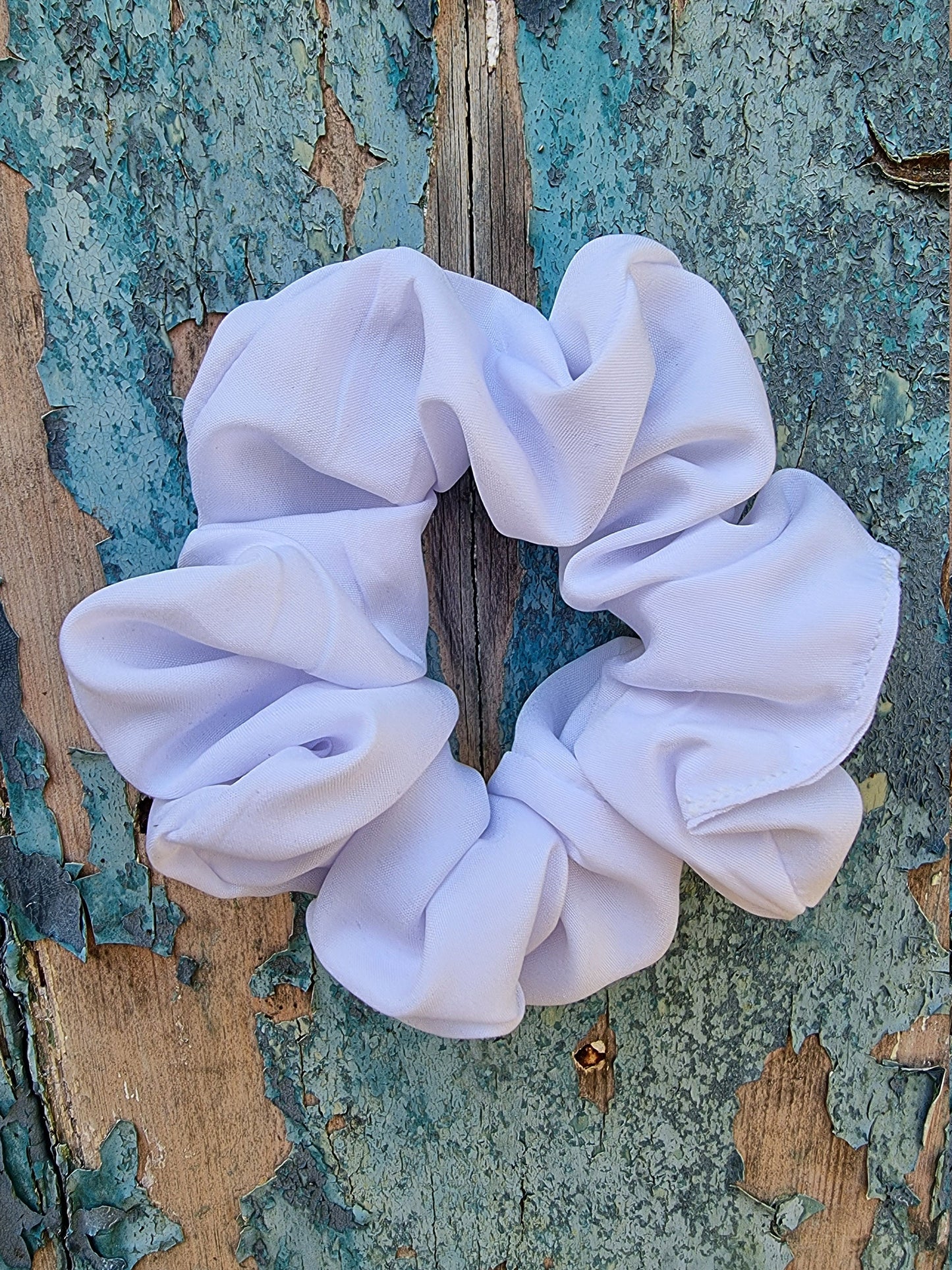 Soft Snow White Crepe Scrunchie | Hair Tie