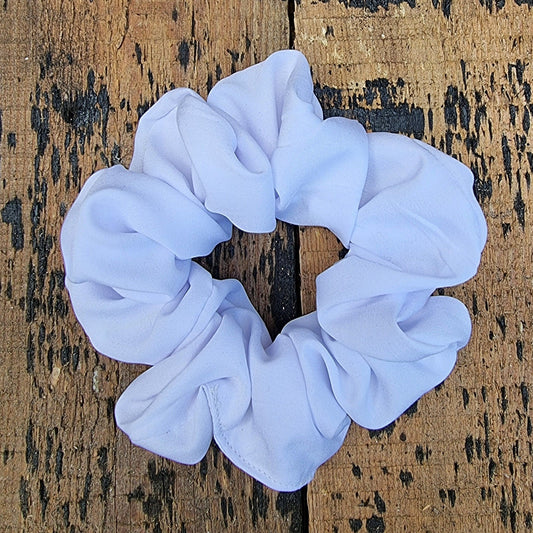 Soft Snow White Crepe Scrunchie | Hair Tie