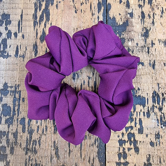 Soft Aubergine Purple Crepe Scrunchie | Hair Tie