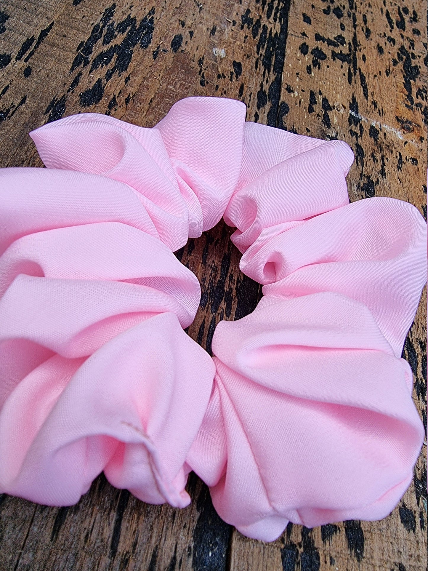 Soft Baby Pink Crepe Scrunchie | Hair Tie