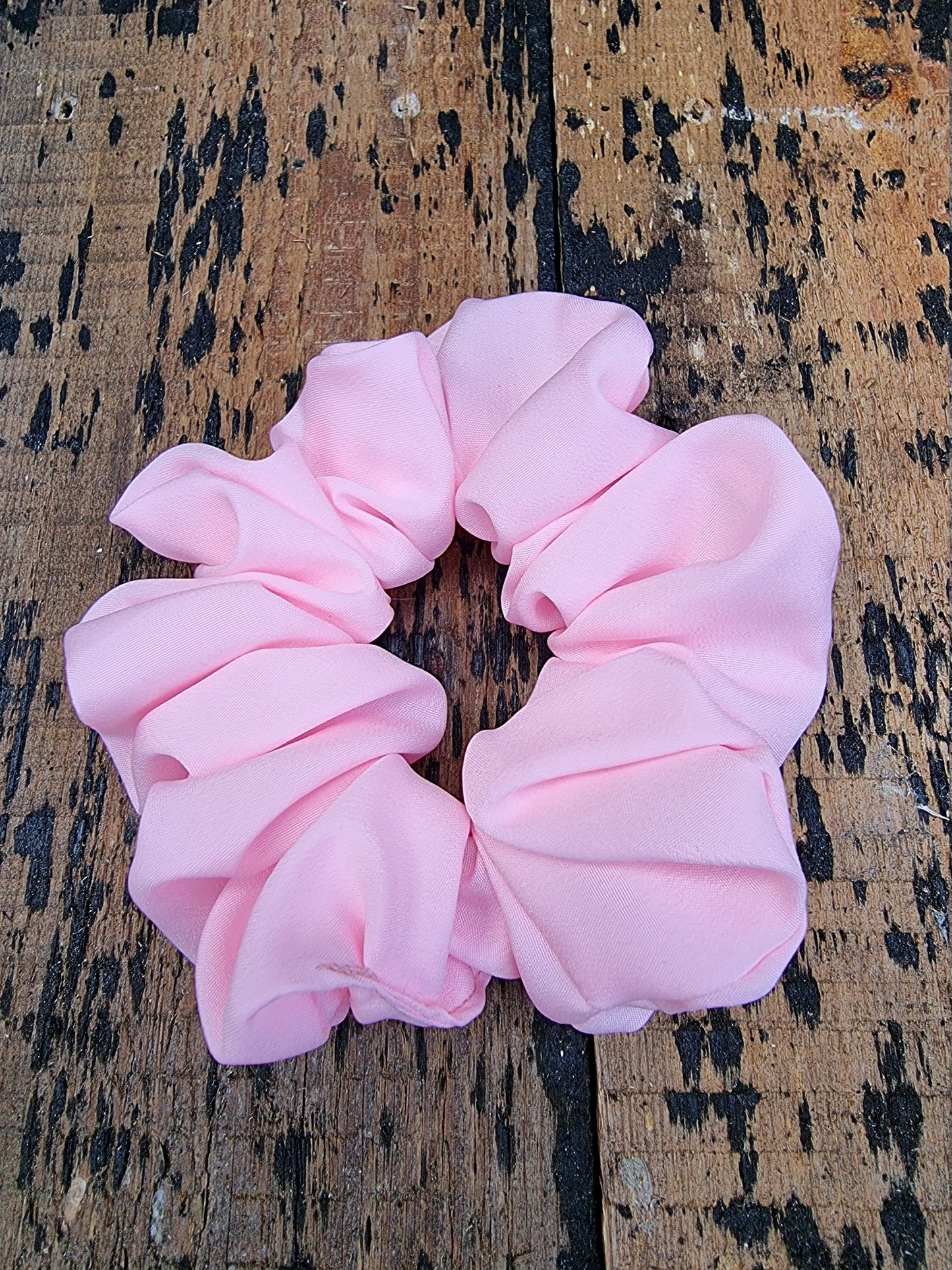 Soft Baby Pink Crepe Scrunchie | Hair Tie