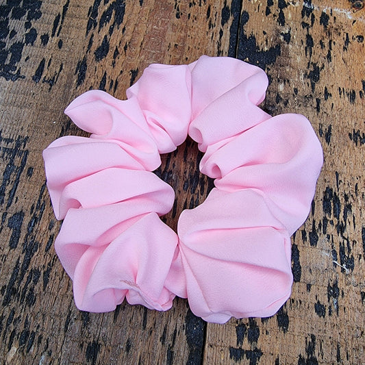 Soft Baby Pink Crepe Scrunchie | Hair Tie