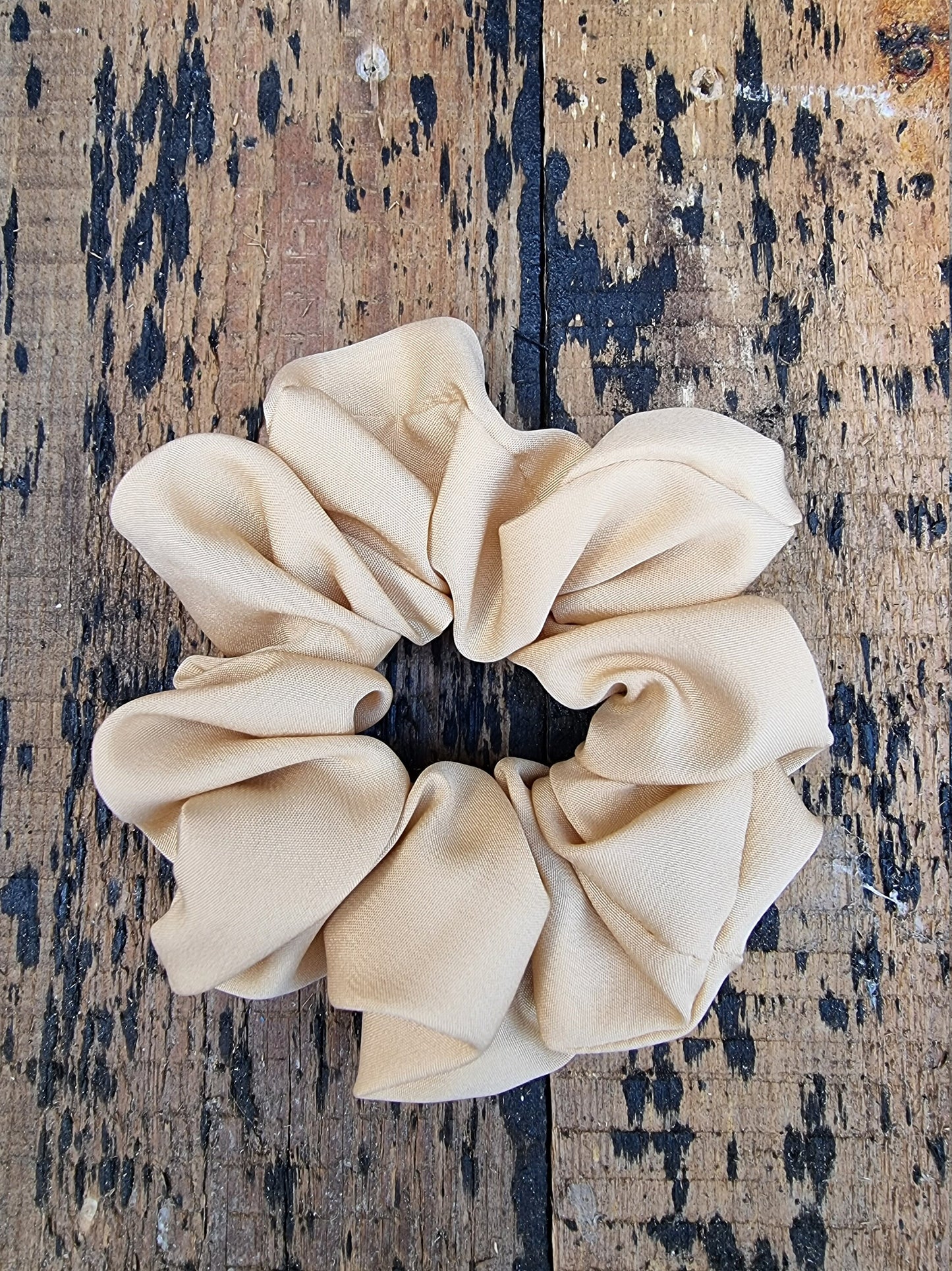 Soft Sand/Camel Crepe Scrunchie | Hair Tie