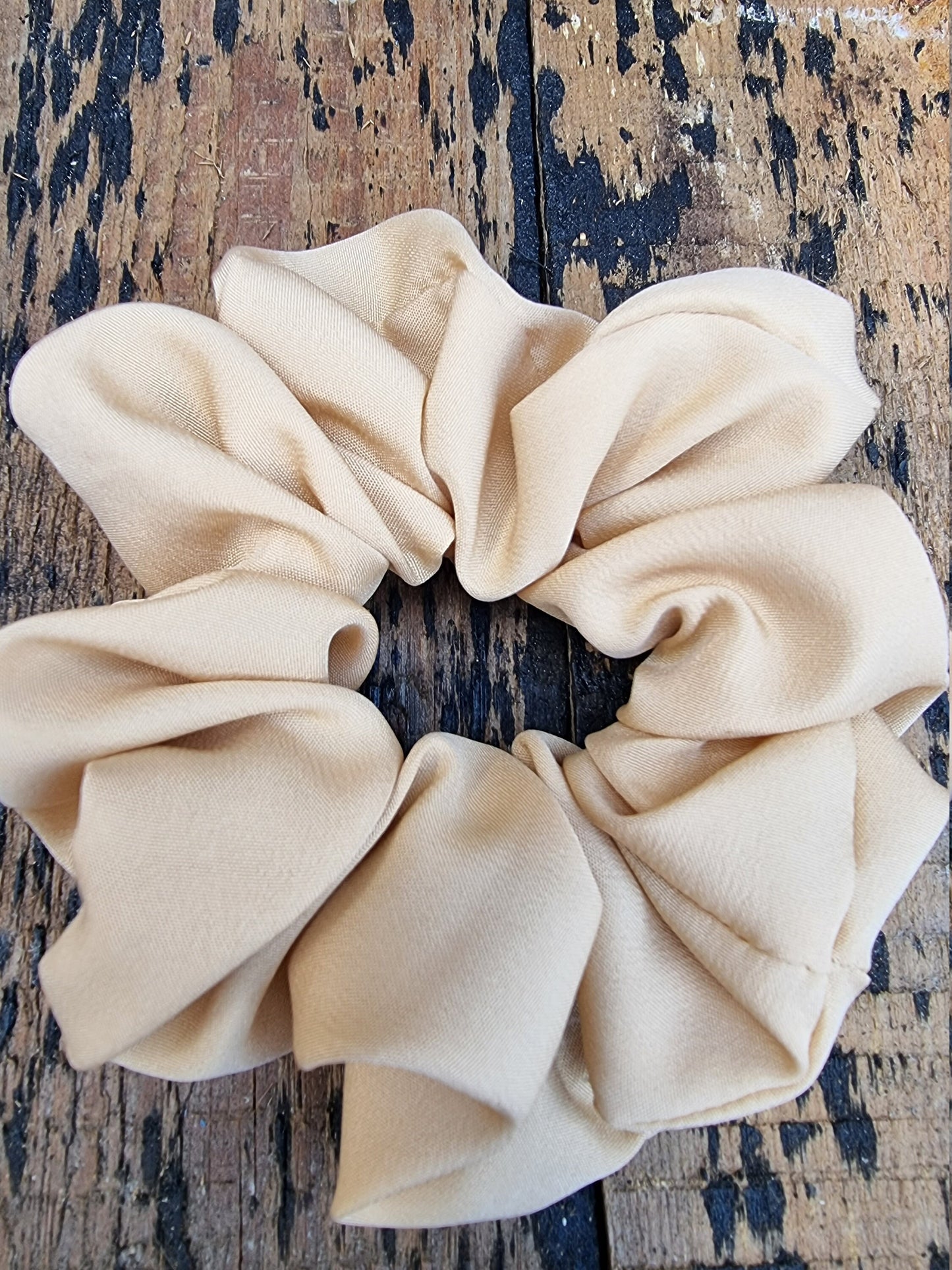 Soft Sand/Camel Crepe Scrunchie | Hair Tie