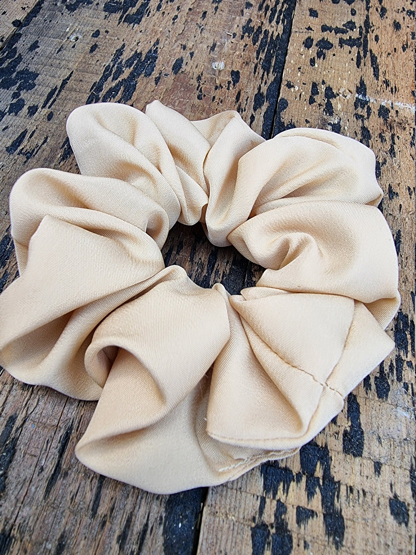 Soft Sand/Camel Crepe Scrunchie | Hair Tie