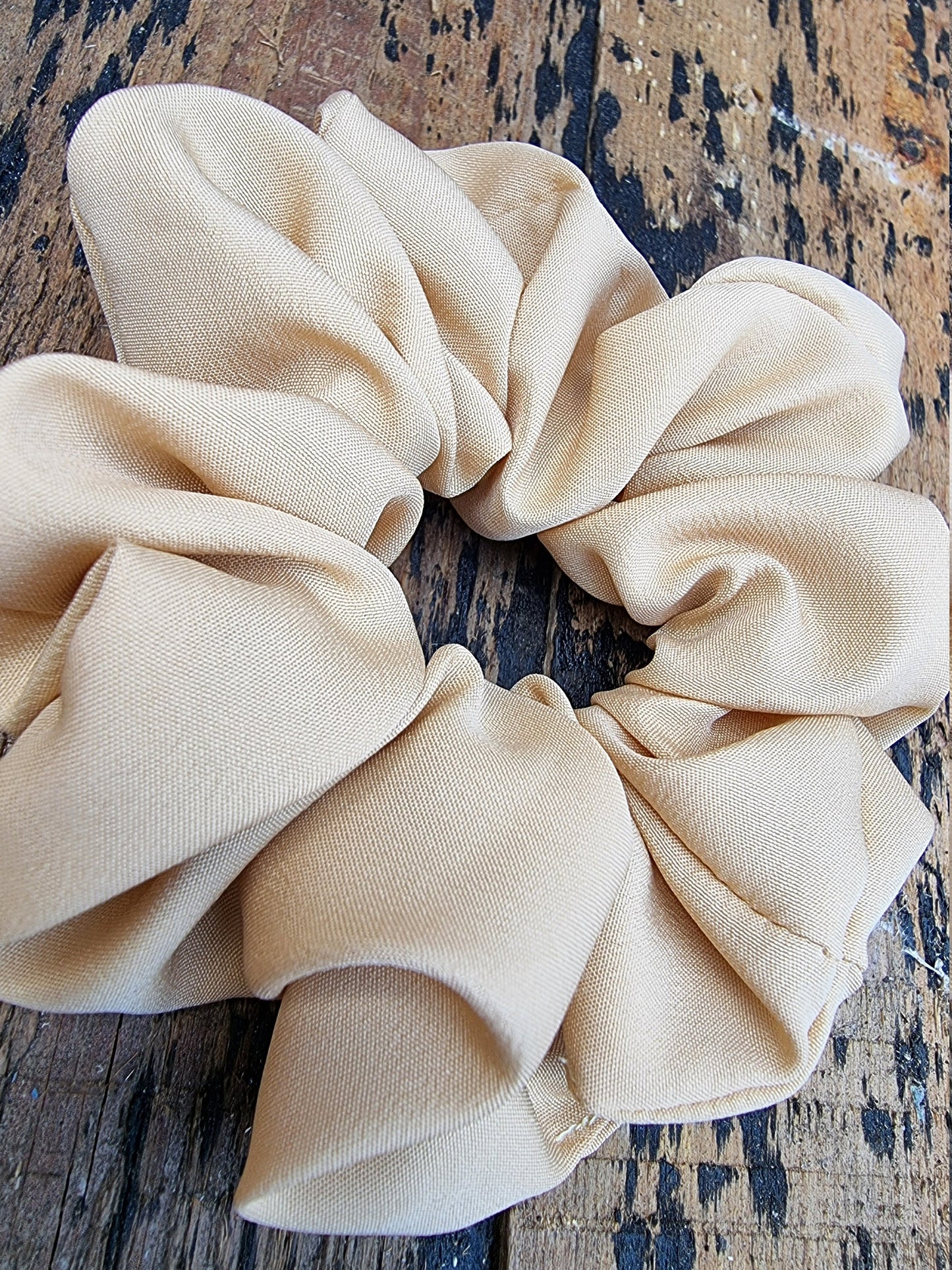 Soft Sand/Camel Crepe Scrunchie | Hair Tie