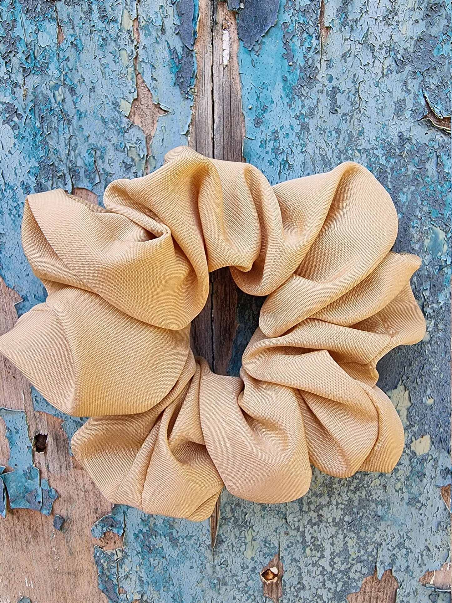 Soft Sand/Camel Crepe Scrunchie | Hair Tie