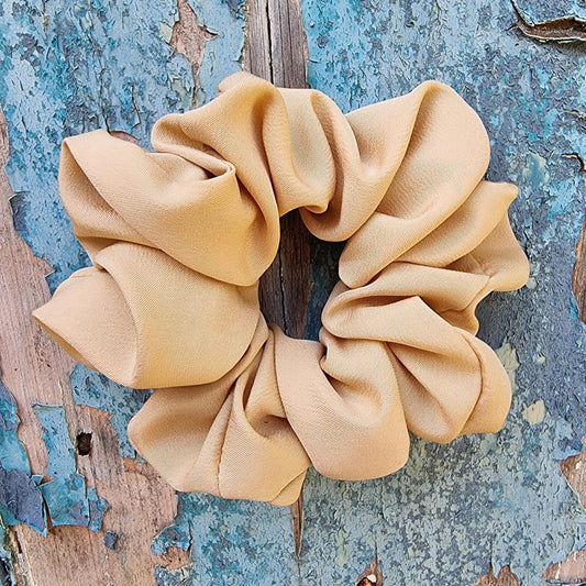 Soft Sand/Camel Crepe Scrunchie | Hair Tie