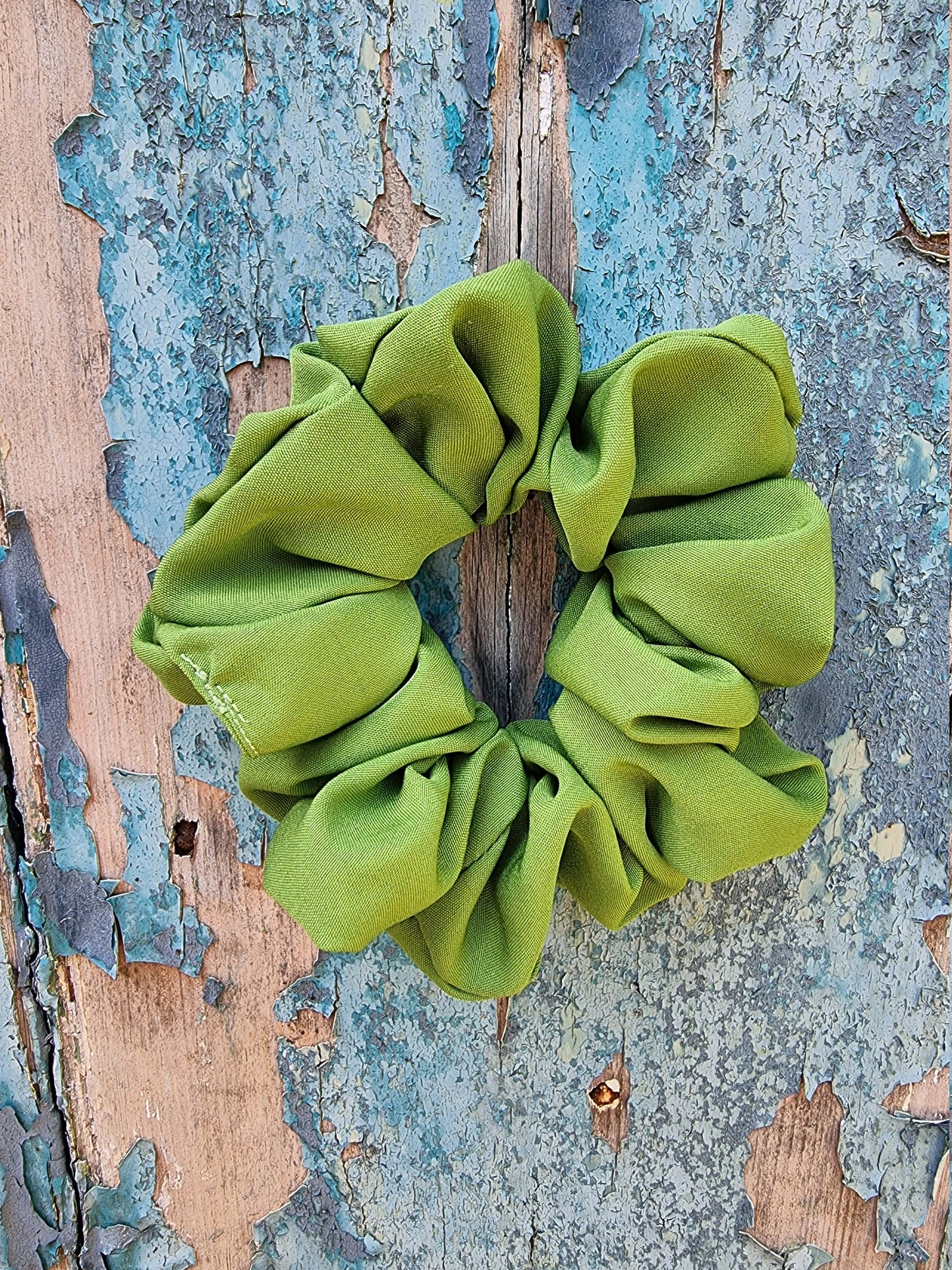 Soft Lime Green Crepe Scrunchie | Hair Tie