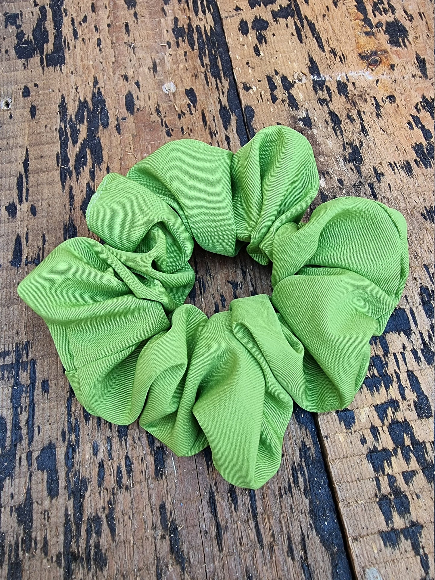 Soft Green Crepe Scrunchie | Hair Tie