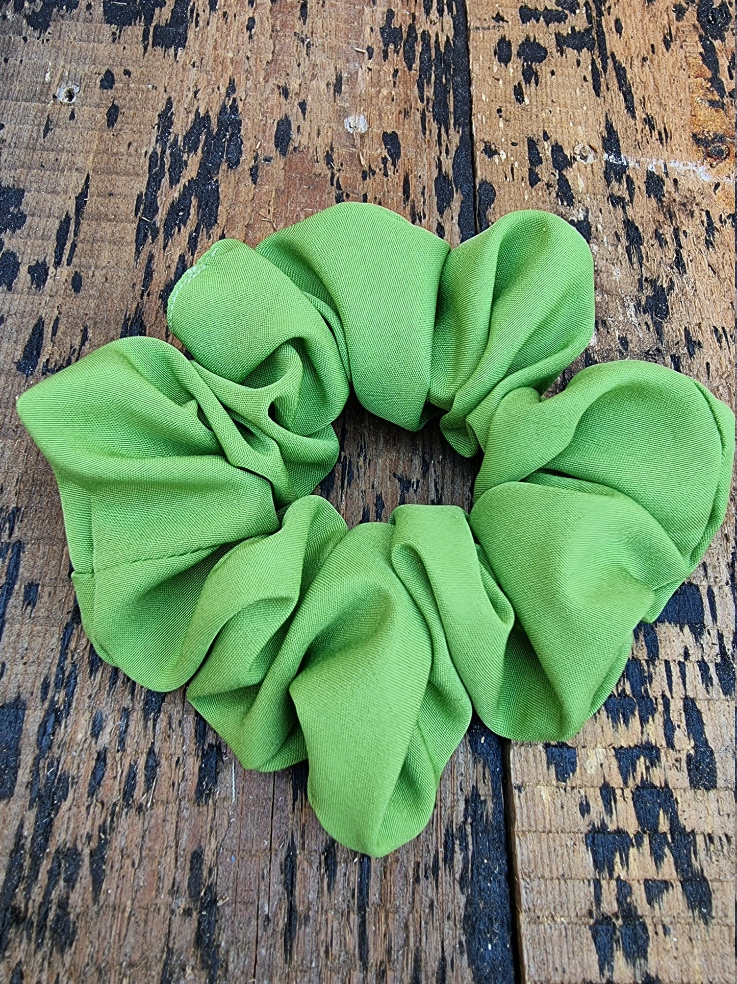 Soft Green Crepe Scrunchie | Hair Tie