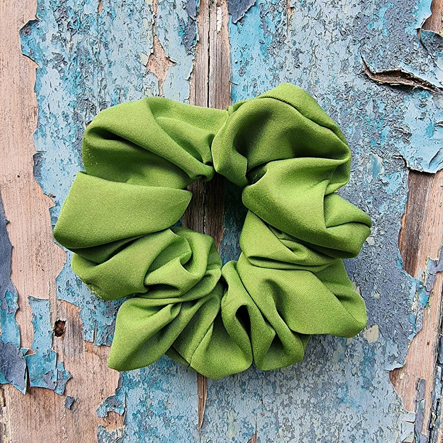 Soft Green Crepe Scrunchie | Hair Tie