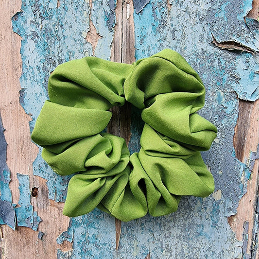 Soft Green Crepe Scrunchie | Hair Tie