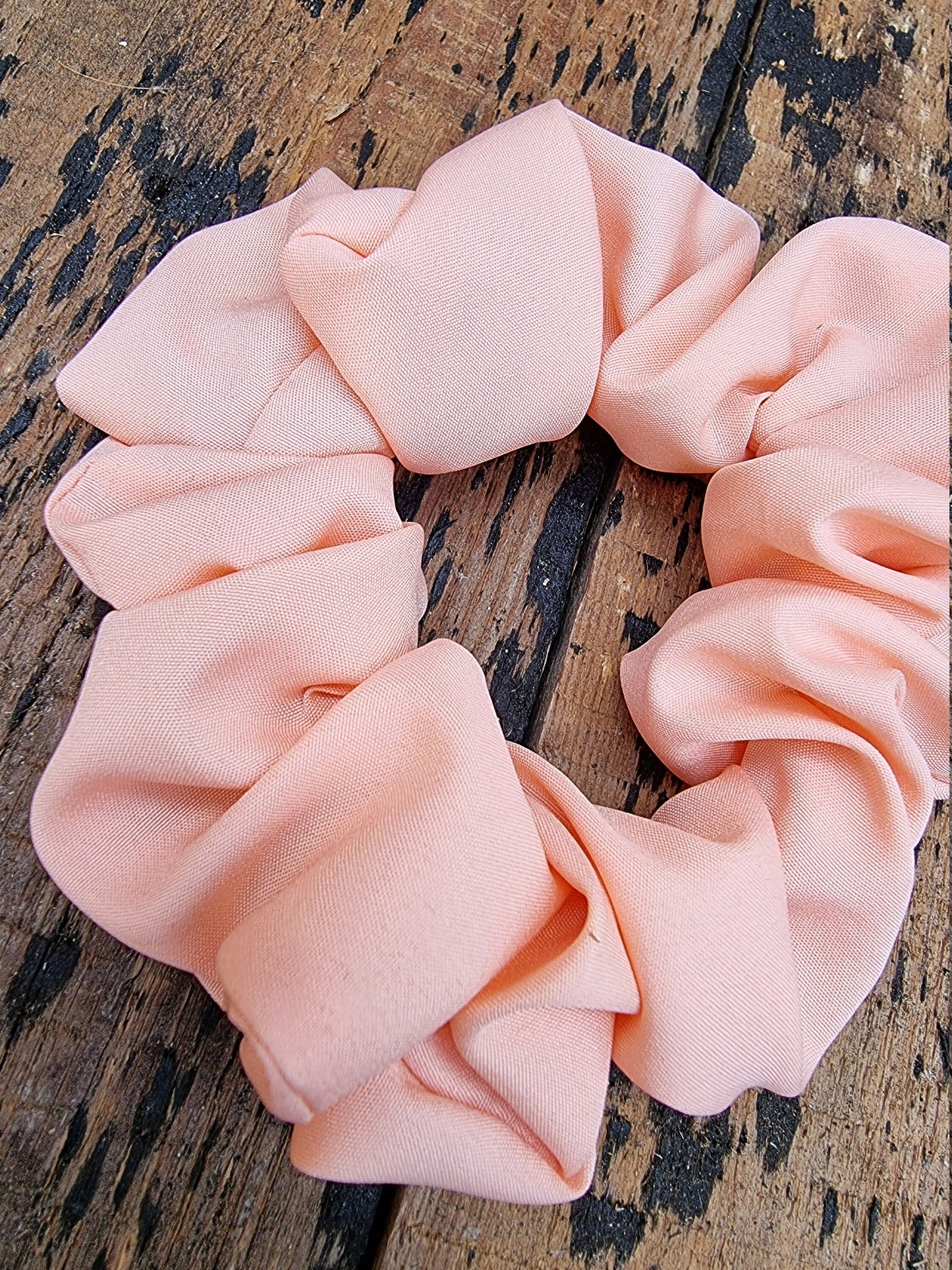 Soft Peach Crepe Scrunchie | Hair Tie