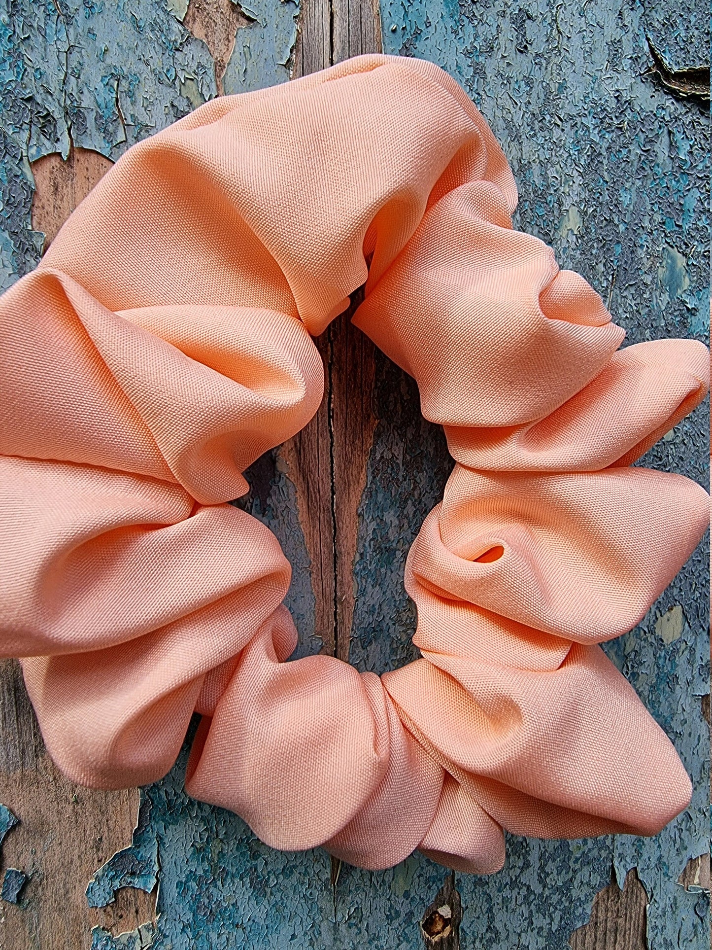 Soft Peach Crepe Scrunchie | Hair Tie