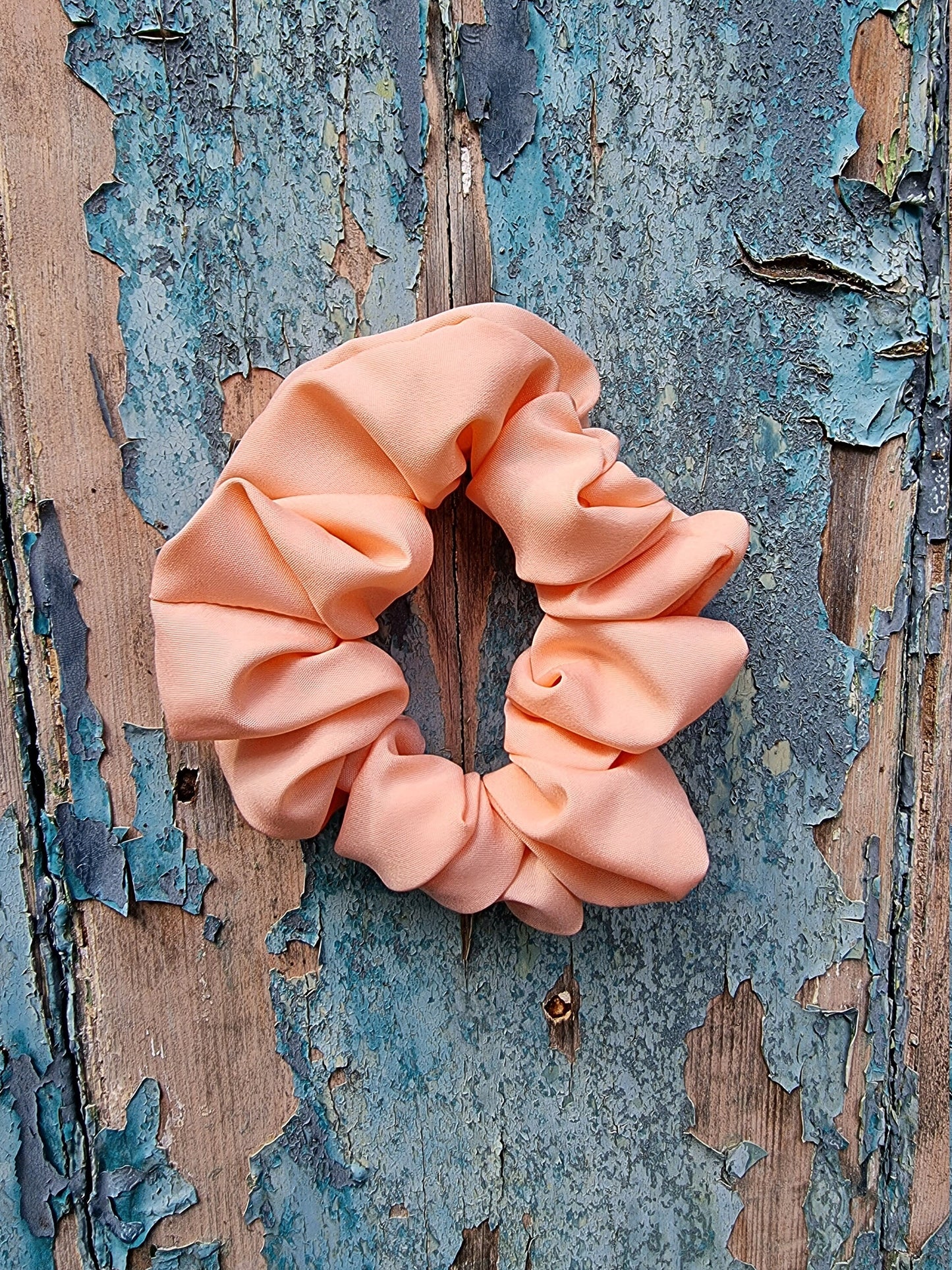 Soft Peach Crepe Scrunchie | Hair Tie