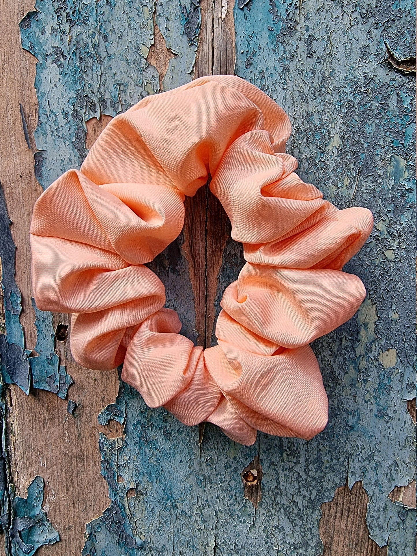 Soft Peach Crepe Scrunchie | Hair Tie