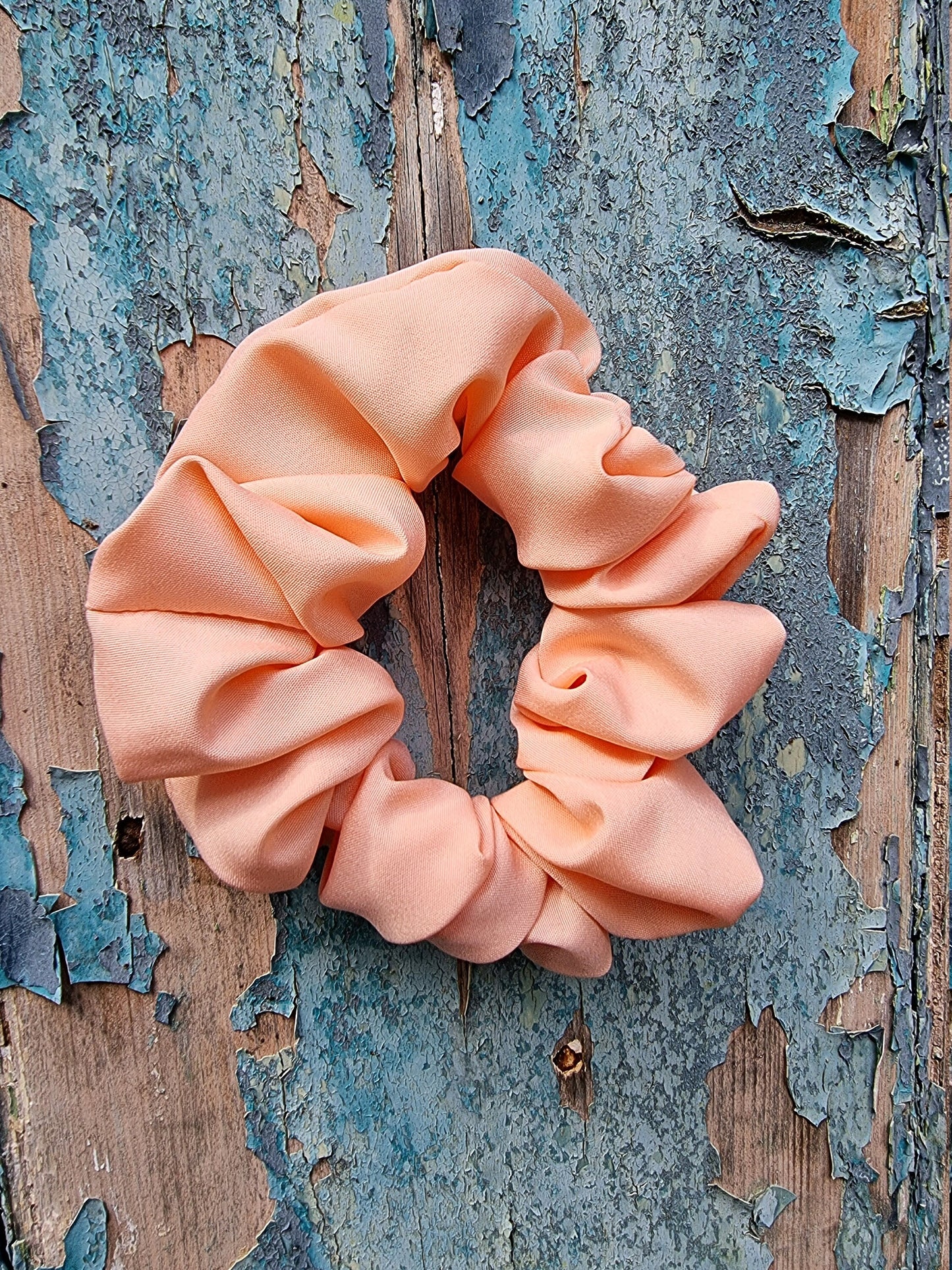 Soft Peach Crepe Scrunchie | Hair Tie