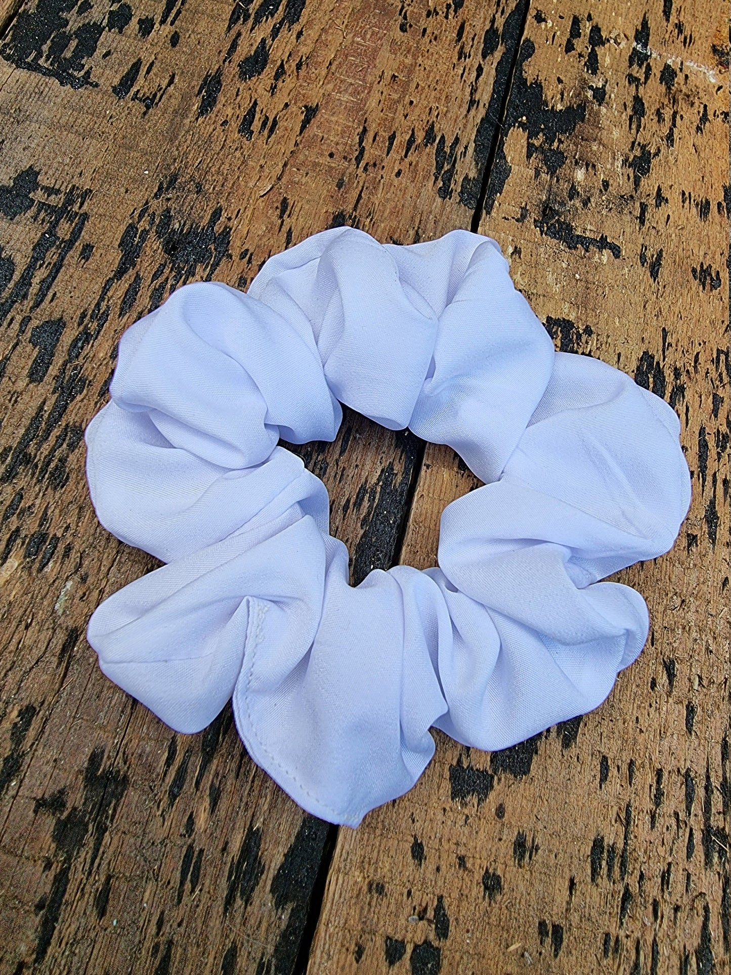 Soft Snow White Crepe Scrunchie | Hair Tie