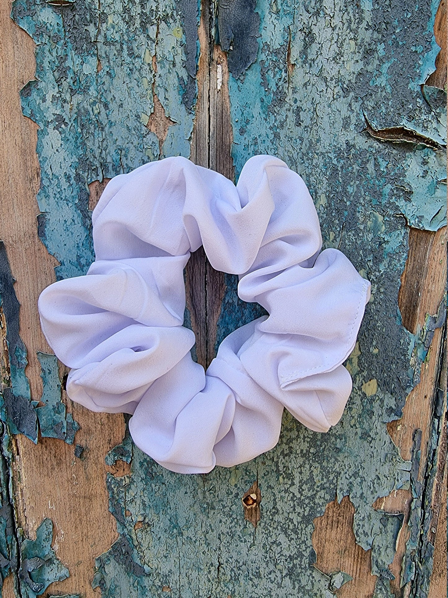 Soft Snow White Crepe Scrunchie | Hair Tie