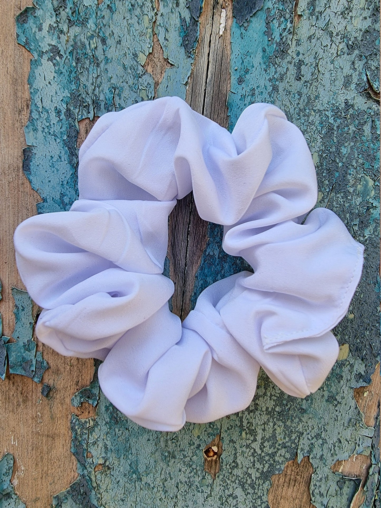 Soft Snow White Crepe Scrunchie | Hair Tie