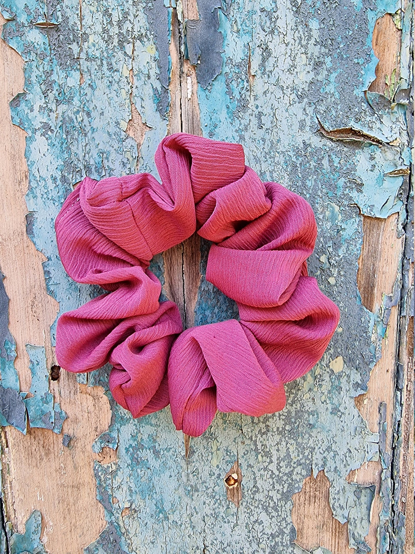 Dusty Pink Crinkle Crepe Scrunchie | Hair Tie