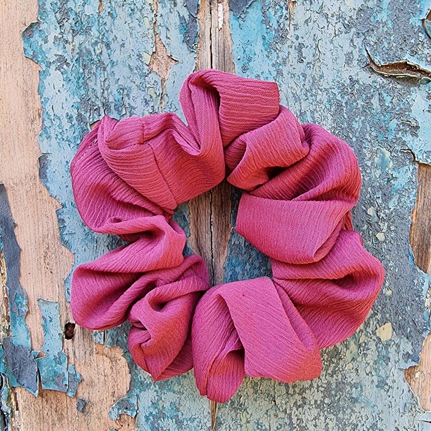 Dusty Pink Crinkle Crepe Scrunchie | Hair Tie