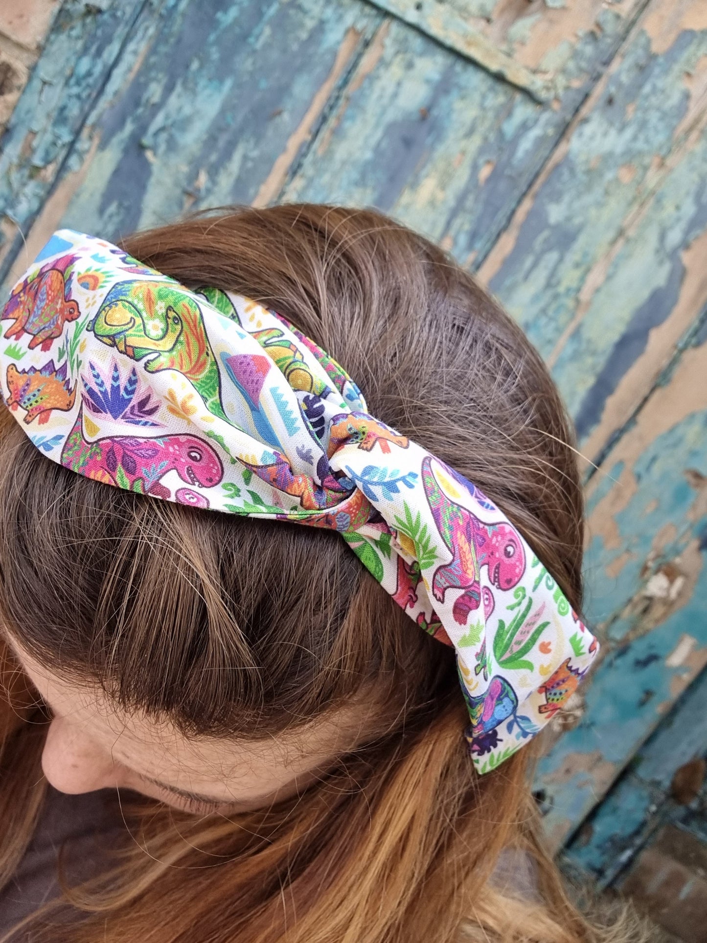 Funky Rainbow Dinosaurs Wired Headband