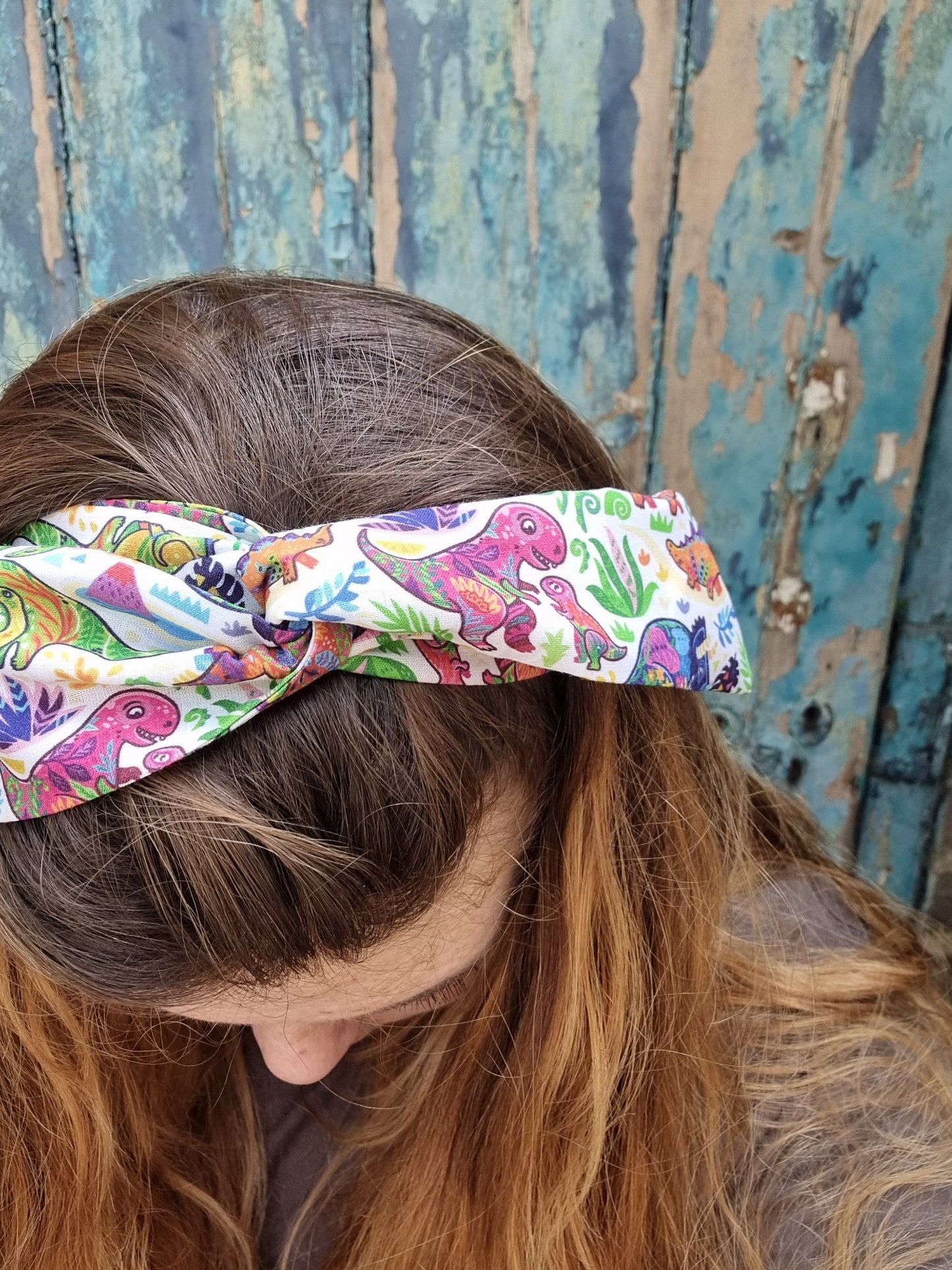 Funky Rainbow Dinosaurs Wired Headband