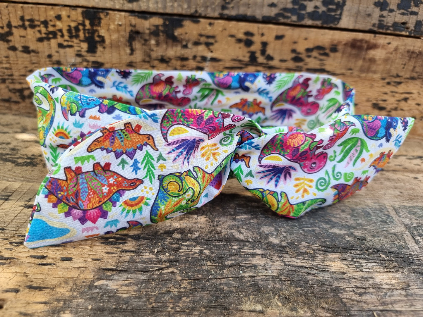 Funky Rainbow Dinosaurs Wired Headband